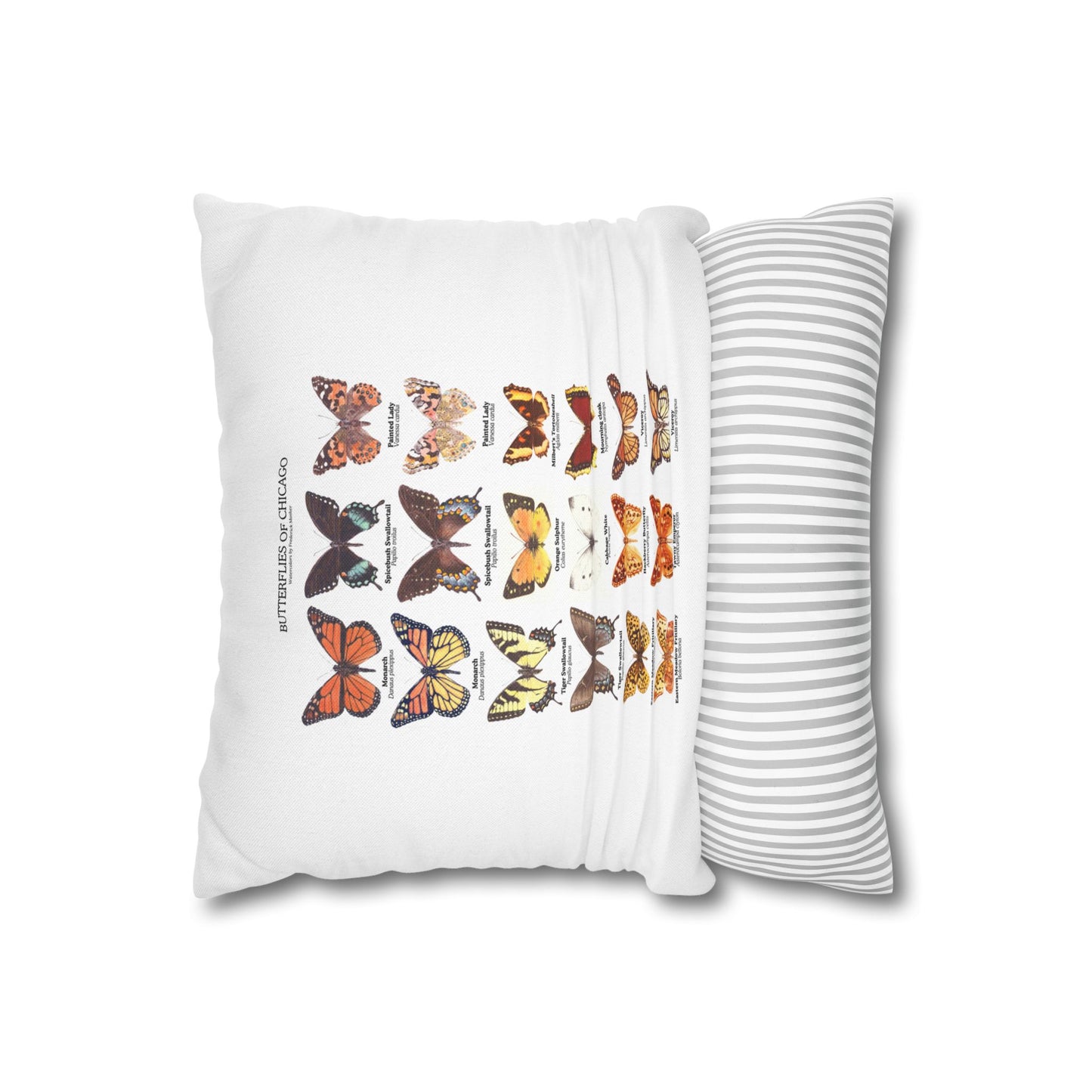 Butterflies of Chicago Square Pillowcase