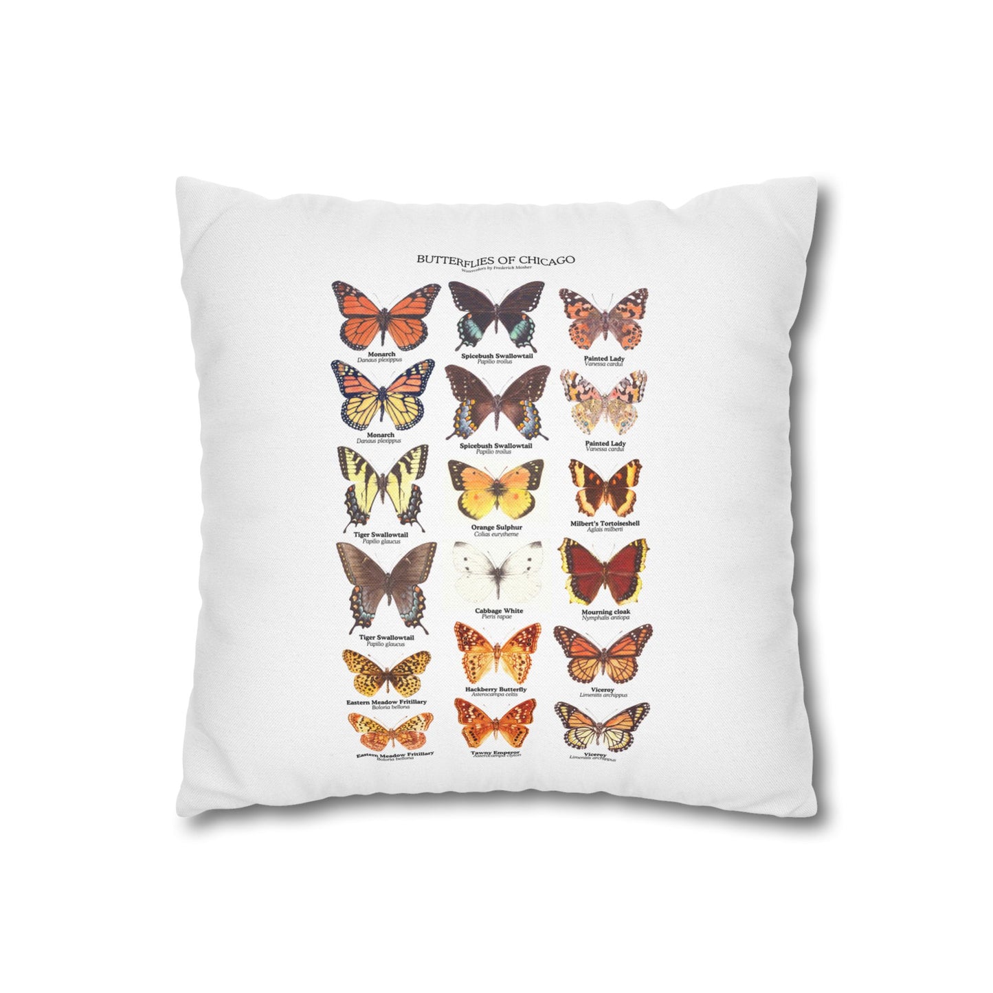 Butterflies of Chicago Square Pillowcase