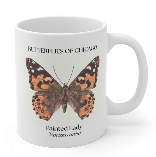 BUTTERFLIES OF CHICAGO Painted Lady Ceramic Mug